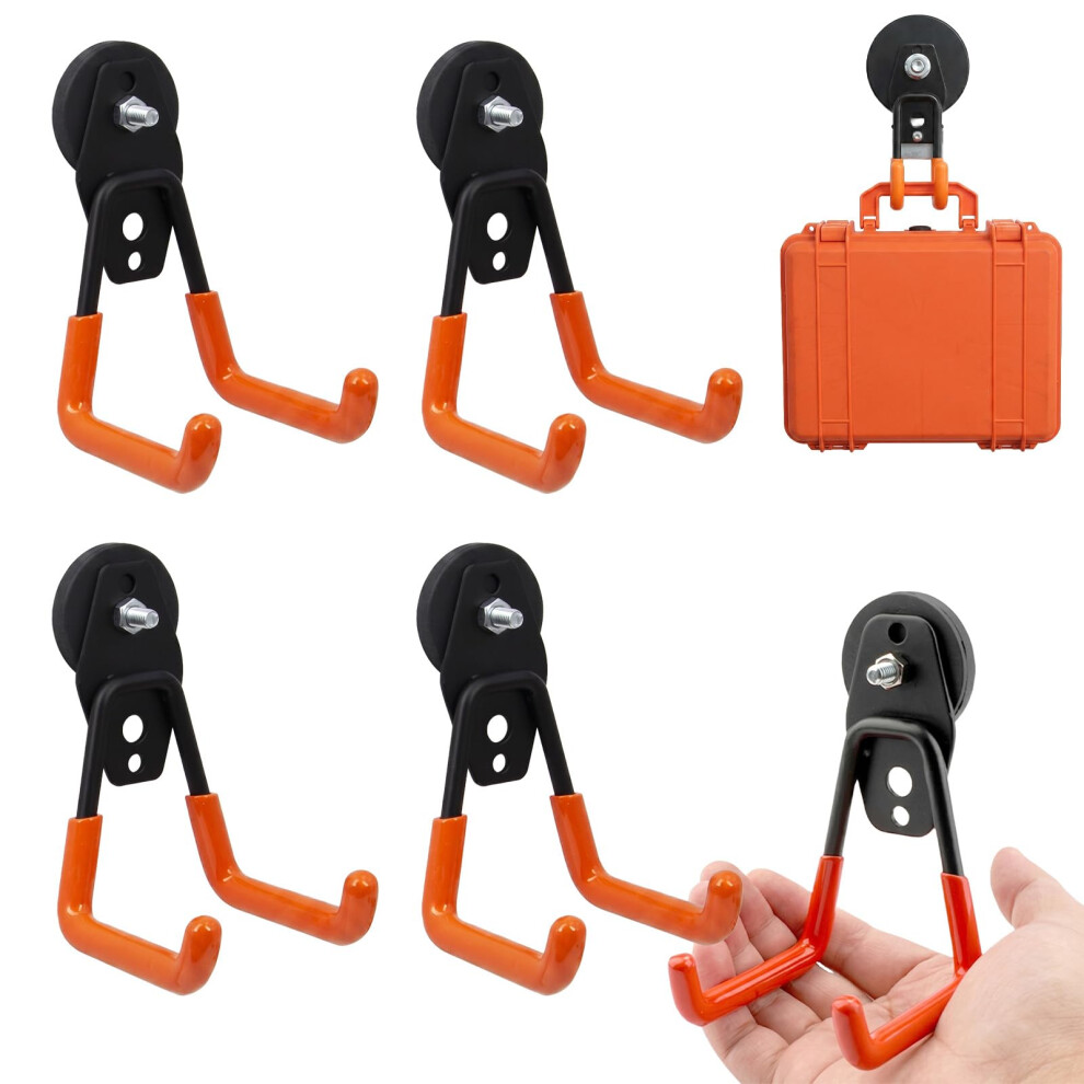 Heavy-Duty Magnetic Double-Claw Hook, Rubber Coated Garage Magnets For Tool Storage, Non-Slip Magnetic Strong Utility Double Hooks For Indoor & Outdo 5007607060173