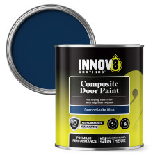 INNOV8 COATINGS COMPOSITE DOOR PAINT - 750 ml - No Primer or Top Coat - Fast Drying - Satin Finish - Dumoterite BLUE - Exterior Door Paint
