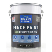SIRAMICO COATINGS Fence Paint | 5 Litres | Waterbased ECO Resin Technology | 6 Luxury Colours | Smooth Matt Finish for outdoor wood protection | 10 Y
