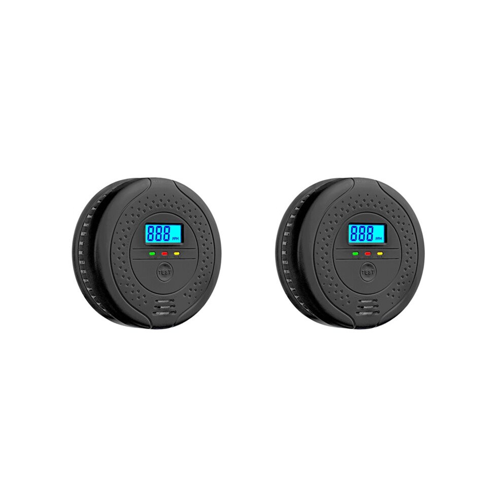 2X Carbon Monoxide Detector Co Sensor Warning For Home Kitchen High Sensitive Warning Lcd Display Co Alarm 4713419378290