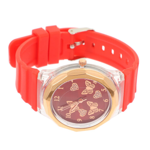 Orologio da donna a forma di farfalla con cinturino in silicone