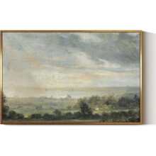 ASPORIC Vintage-kanvastaulu, villikukka-niitty, maalaismainen niitty, yhteensopiva modernin maalaistalon sisustuksen kanssa, kehystämätön 25x20 cm