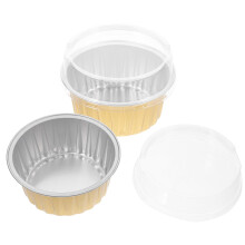 Boîte d'emballage pour cheesecake avec couvercle, gobelet en aluminium PP, 25 pièces