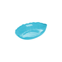 Leaf-Shaped Green Plastic Serving Tray 1pc