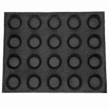 Molde de silicona redondo para pasteles, mini pizzas y hamburguesas, 20 cavidades