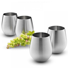 Verres à vin sans pied en acier inoxydable 53 cl (4 pièces)