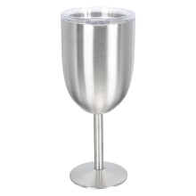 Verre à vin isotherme en acier inoxydable argenté 30 cl