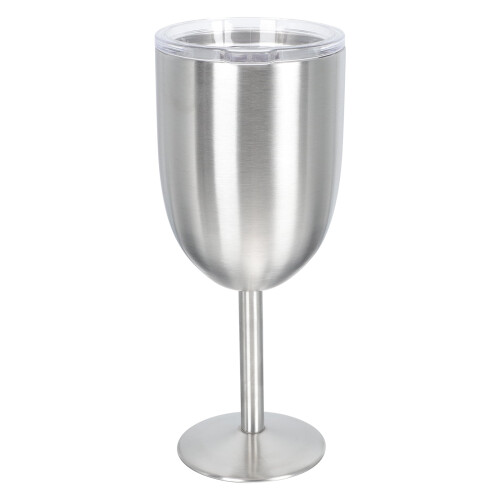 Isolerat vinglas i rostfritt stål, silver, 10 oz