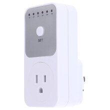 Tomada elétrica externa com temporizador e sensor crepuscular.