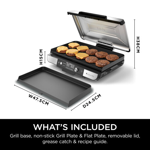 Ninja Ninja Sizzle Pro XL Indoor Grill & Flat Plate, Includes Non-Stick Ceramic Coated 1
