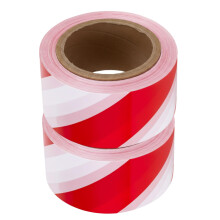 Berry Non-Adhesive Barrier Tape - Red & White | 100 Meter x 3 Inch Warning Tape Roll | Hazard Safety Tape for Marking Boundaries, Caution Zones, Cons