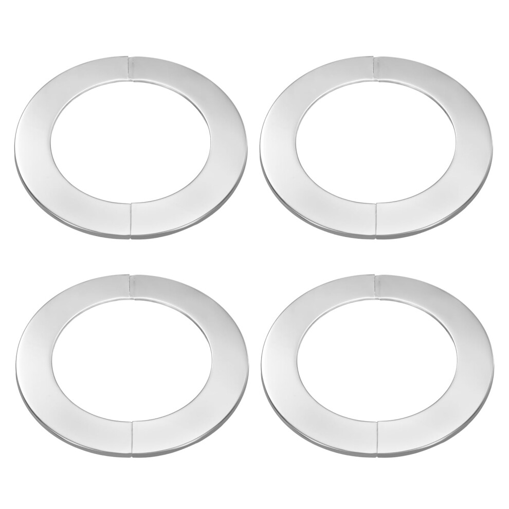 Sourcing Map 4Pcs Wall Split Flange 3.98" (101Mm) Stainless Steel Round Self-Adhesive Split Flange Pipe Cover Clip-On Escutcheon Collar For Floor Cei 5006225993986