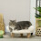 Sofá elevado para animais de estimação com pés de madeira, cor creme. 2