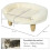 Sofá elevado para animais de estimação com pés de madeira, cor creme. 3