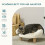 Sofá elevado para animais de estimação com pés de madeira, cor creme. 5