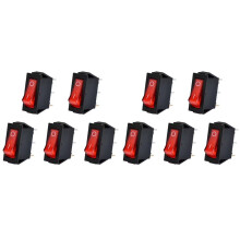 10 Stuks Verlichte Tuimelschakelaars, Rood, aan/Uit, 3-Pins, 2-Positie -Boottuimelschakelaars voor Elektrische Haarden