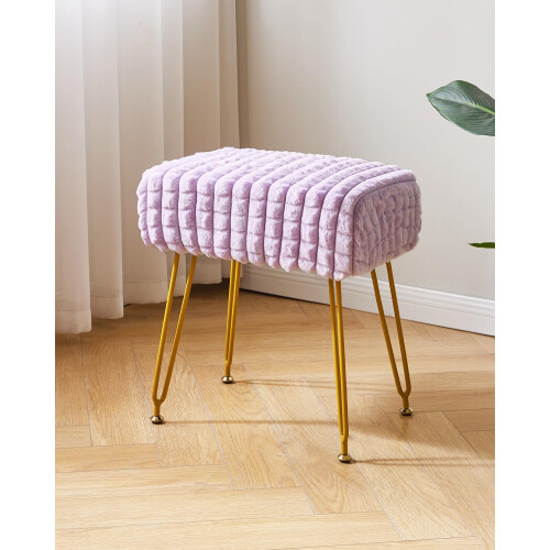 IBUYKE Makeup Vanity Chair, Rectangular Footrest Stool, Purple WBD003V 1