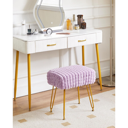 IBUYKE Makeup Vanity Chair, Rectangular Footrest Stool, Purple WBD003V 2