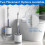 2X Detergent Refillable Toilet Brush Wall-Mounted Long Handle Silicone Brush for Corner Cleaning Tools 5