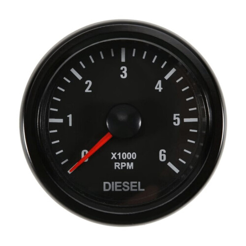 2X Tacômetro Elétrico de 2 Polegadas, 52 mm, 0-6000 RPM, com Luz de Fundo, para Motor  de 1 A 20 Cilindros 1