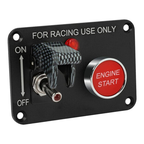Racing  Panel Toggle  Carbon Fiber Racing Car Ignition  Panel Engine Start Push Button Red LED