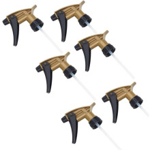 6Pcs Adjustable Resistant Trigger Sprayer Black & Gold Acid Resistant Trigger Sprayer for Auto Detailing Car Cleaning