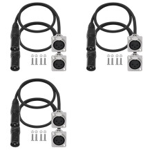 6er-Pack XLR-Pass-Through-Kabel, Stagebox, 3-Poliger D-Typ XLR-Stecker auf Buchse für Patchpanel, Bodenbox für Audio