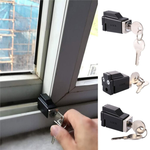 Alloy Window Locks with 2 Keys for Enhanced Security in Hospitals Black 2