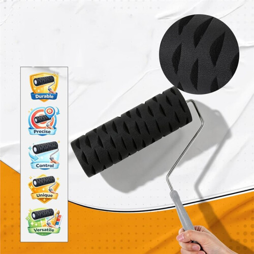 2Pcs 9" Drywall Texture Roller,Tree Bark Pattern Wall Ceiling Textured Roller Drywall Texturing Tool Paint Applicator 1