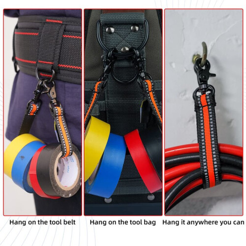 Electrical Tape Holder Tape Thong with Trigger Snap Hook for Tool Belt, Tool Pouch, Tool Bag