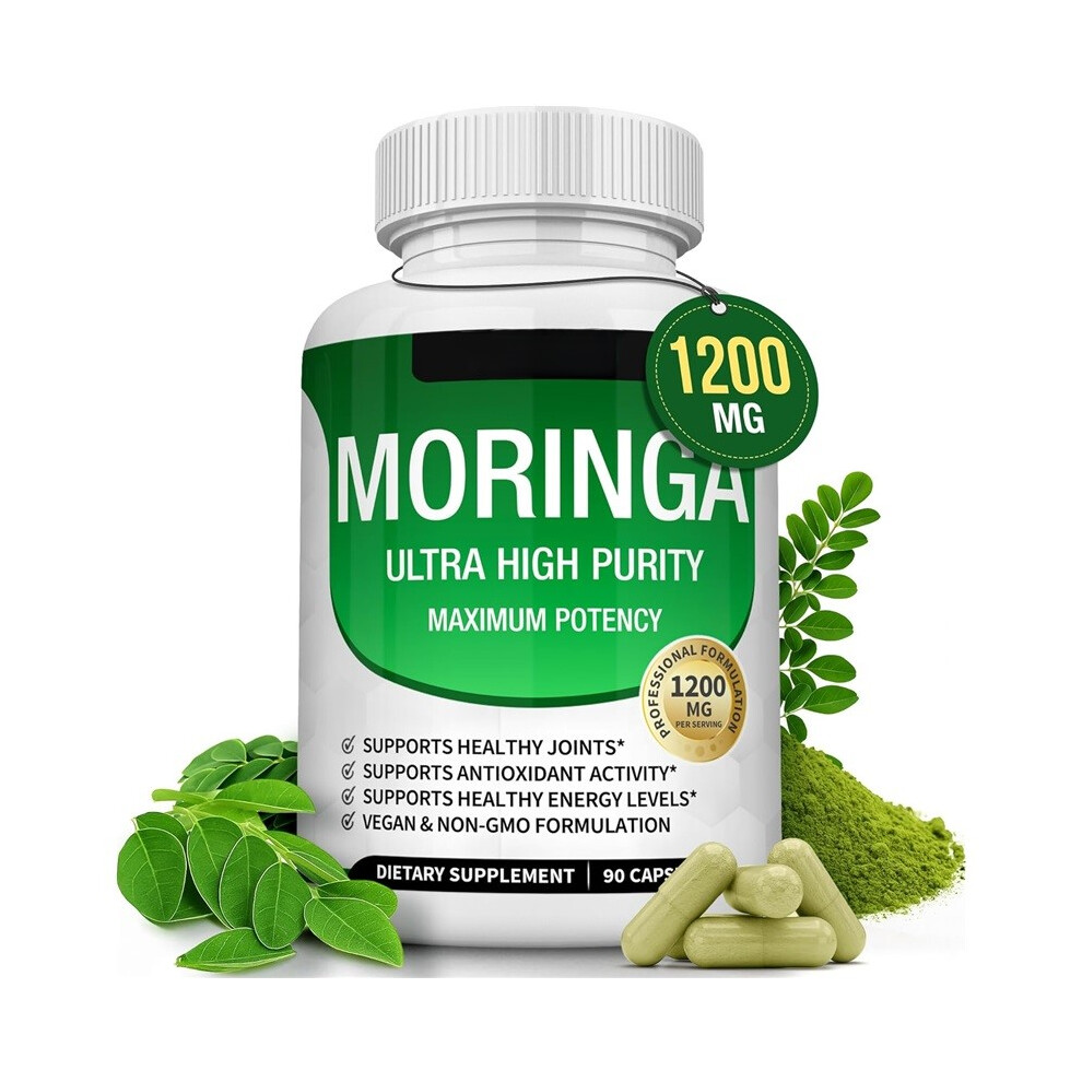 (1pcs) Moringa Capsules 1200mg â  Vegan Non-GMOï¼90 Capsules
