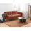 Beliani Sofa Bed 3 Seater ASBY Fabric Orange 2
