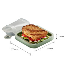 2X Lonchera Portátil de Silicona con Forma de Sándwich y Tostadas, Contenedor de Alimentos con Asa, Caja para Refrigerios, Caja para Trabajo de