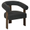 Beliani Armchair ILBRO Boucle Black/Dark Brown 4