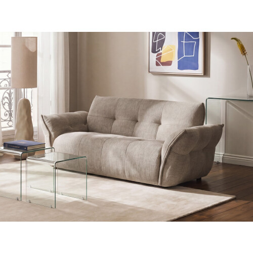 Beliani Sofa 2 Seater HALBA Fabric Taupe 1