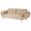 Beliani Sofa Bed 3 Seater ASBY Fabric Light Brown 4