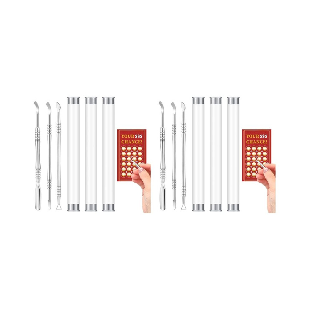 6 Pcs Metal Lottery Ticket Scratcher With Storage Box Lottery Ticket Scratcher Tool Lottery Ticket Holders For Adults 6033019116916