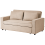 Beliani Sofa Bed 2 Seater UTTELA Fabric Light Brown 4