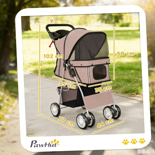 Poussette pliable pour petits chiens jusqu'à 10 kg 2