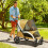 Poussette pliable marron pour grands chiens avec freins 2