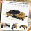 Poussette pliable marron pour grands chiens avec freins 5