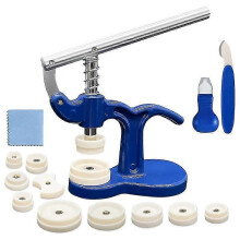 Herramienta para cerrar fondo de reloj, 12 matrices 18-55mm, kit de reparación de aluminio para cambio de pila y limpieza de relojes