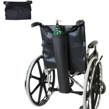 Borsa per bombola ossigeno per sedia a rotelle, cinghie regolabili, pulibile con panno, compatibile con bombole ossigeno misura D e E