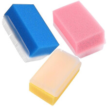 Escova de Banho para Bebê, 3 Peças, Esponja Macia, Massagem e Treino Sensorial, Rosa Azul Amarelo