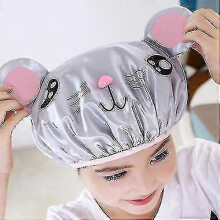 Gorro de Banho Infantil PVC Impermeável para Proteção do Cabelo no Banho, 2 Unidades Padrões Diferentes