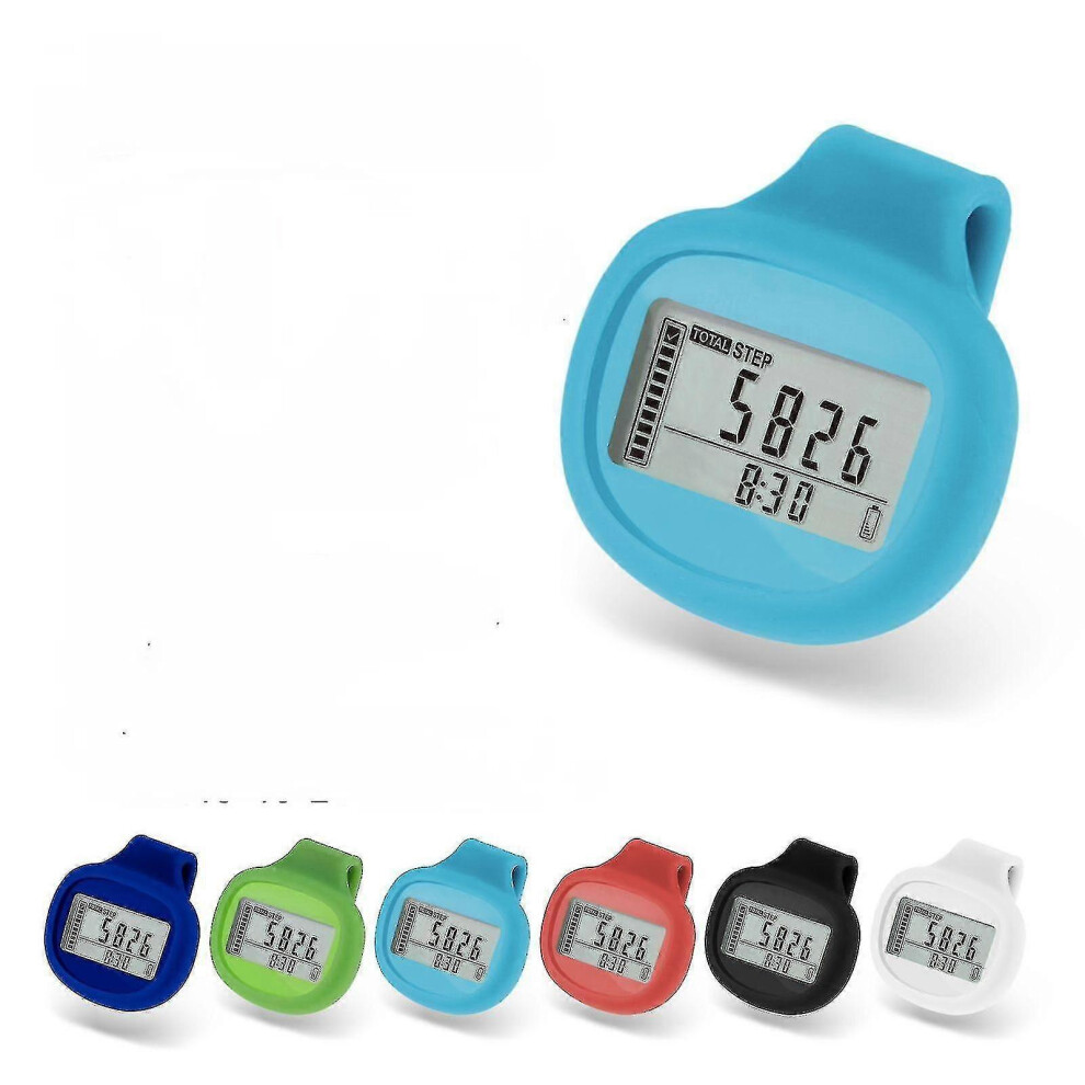 Pedometer with Large Screen, 3D Silicone Clip, Step Calorie Distance Tracker 7 Day Memory