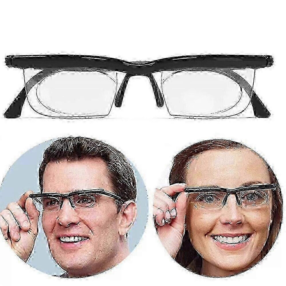 Adjustable Focus Reading Glasses, Variable Diopter -6D to +3D, Lightweight Frame For Reading Computer Outdoor Use