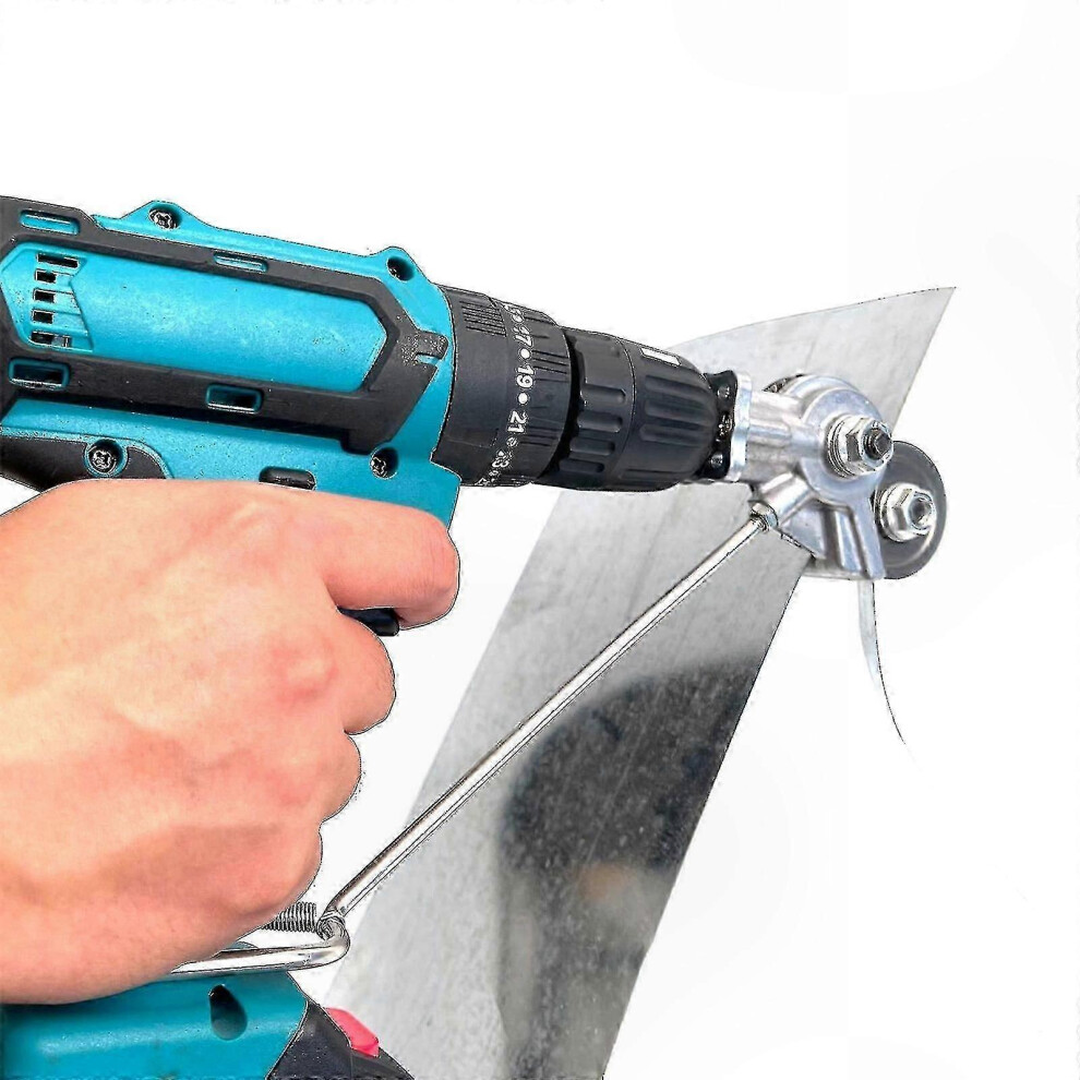 Electric Drill Plate Cutter for Precise Metal Sheet Cutting, Portable Metal Nibbler Tool with Positioning Grooves
