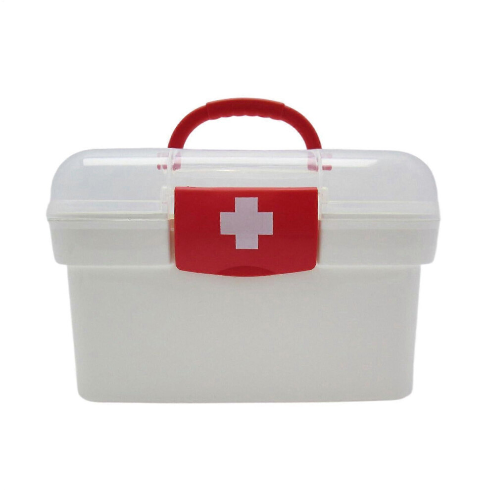 Medicine Organiser Box with Locking Lid, Adjustable Dividers, Moisture Resistant Case for Home, Travel, Clinic Storage