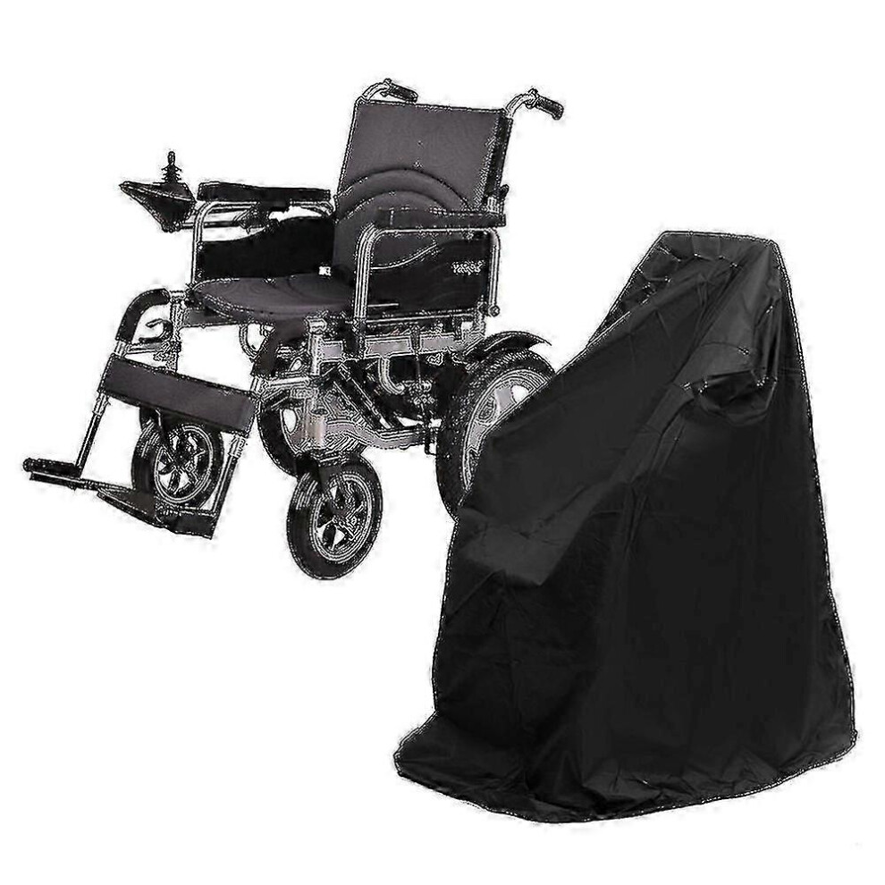 Wheelchair Cover, Waterproof and Dustproof Cover for Electric Manual Folding Wheelchairs, 210D Oxford Cloth, Black, 100x75x100cm, With Storage Bag